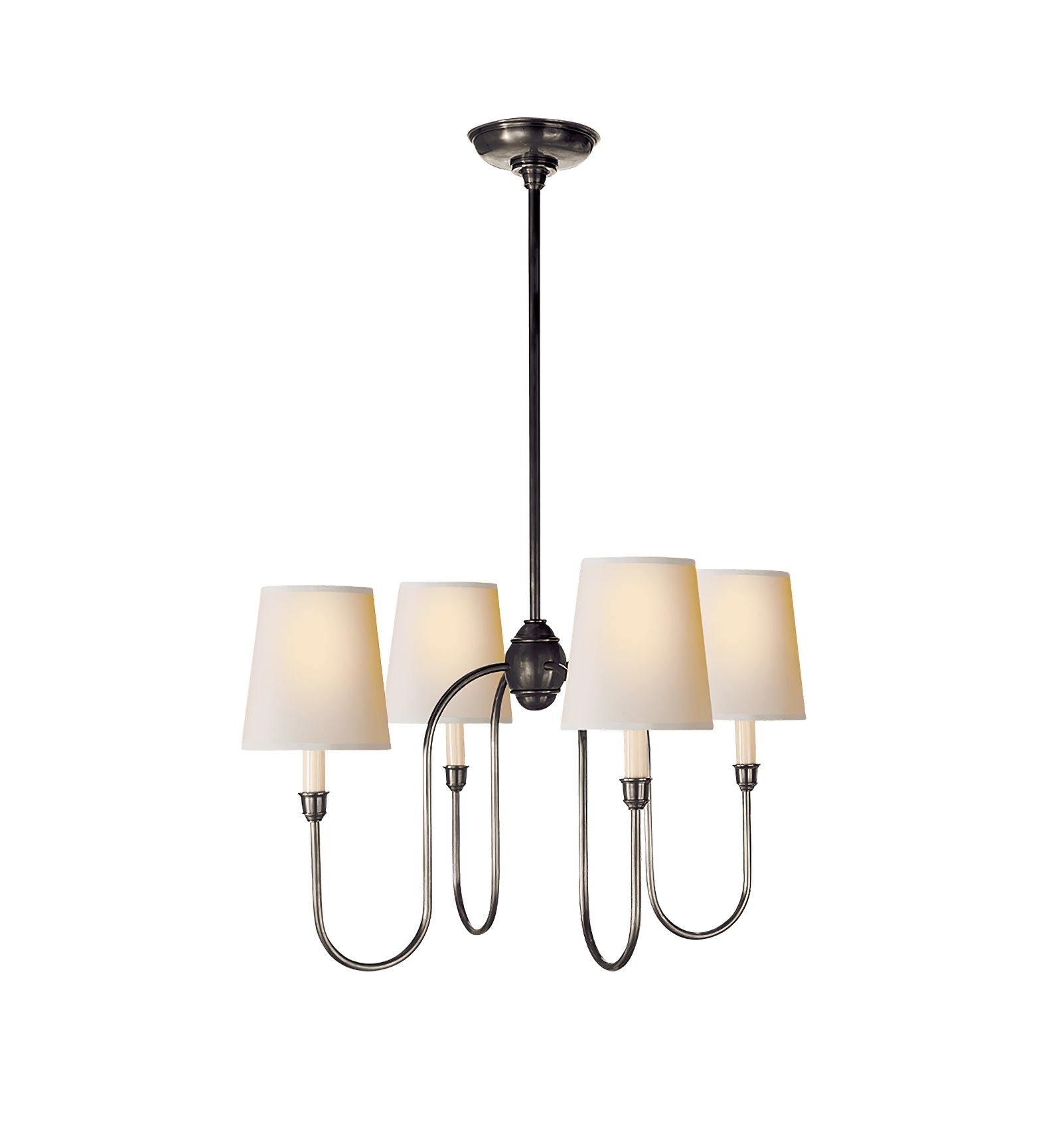 Classic 4-Light Brass Chandelier with Shades - Cueteks