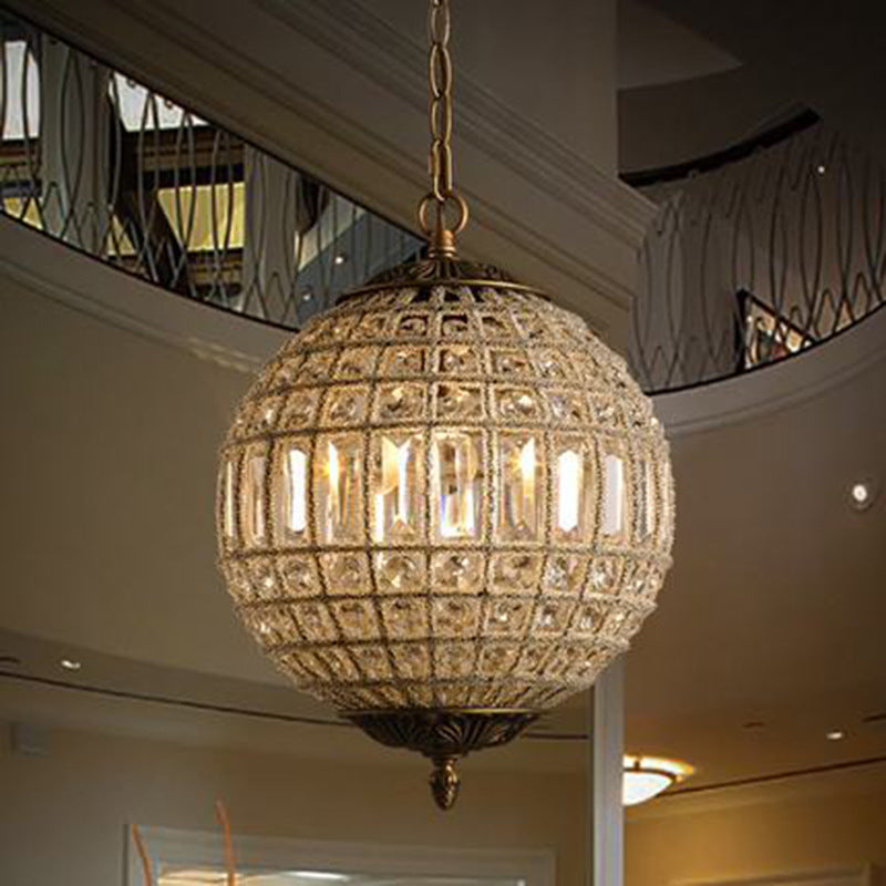 Vintage style crystal ball Pendant Light - Cueteks