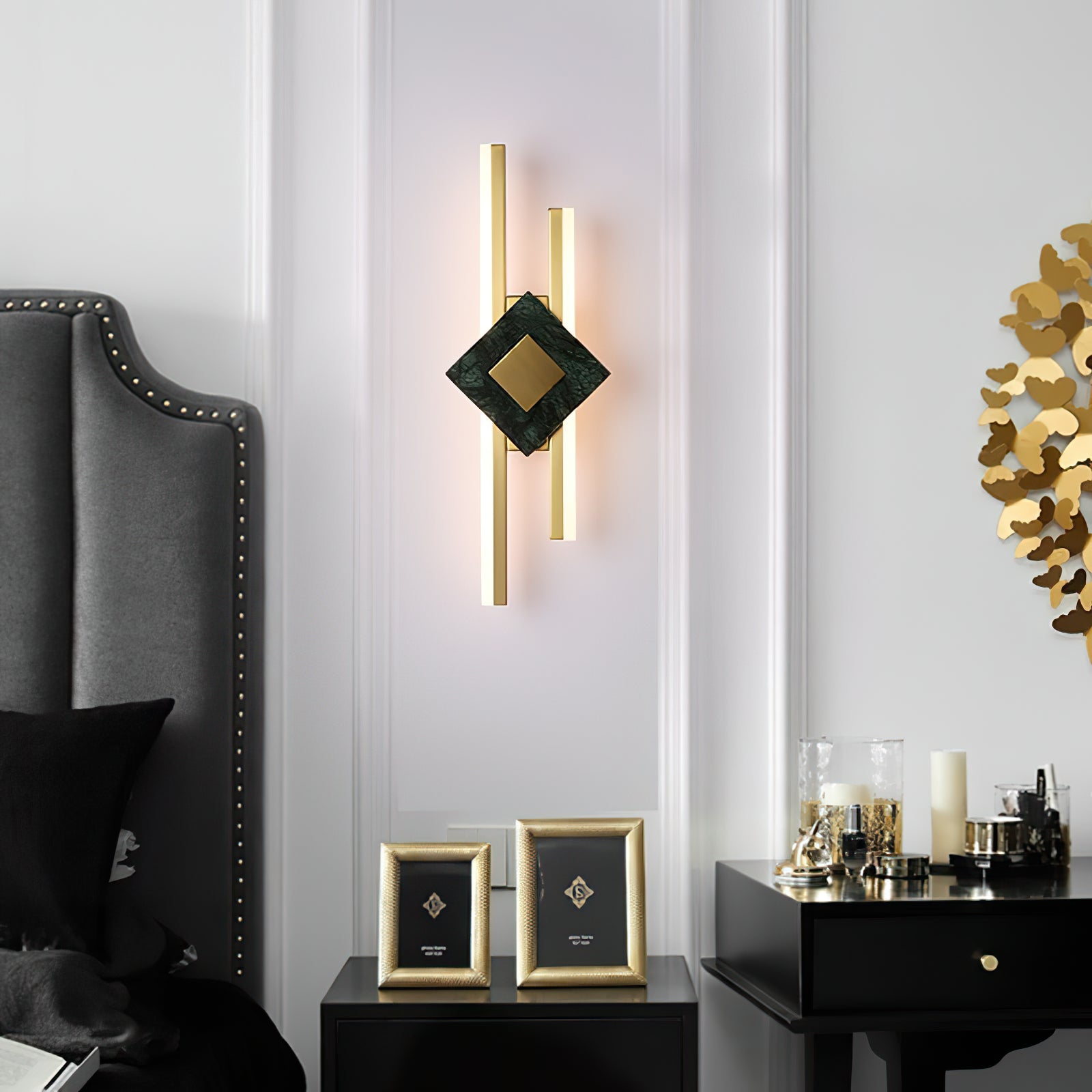 Green Marble Square LED Wall Light - Cueteks
