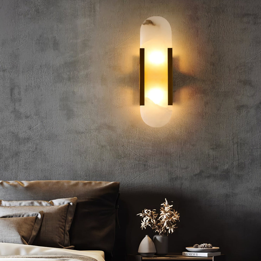 Modern Vertical Alabaster Wall Sconce - Cueteks