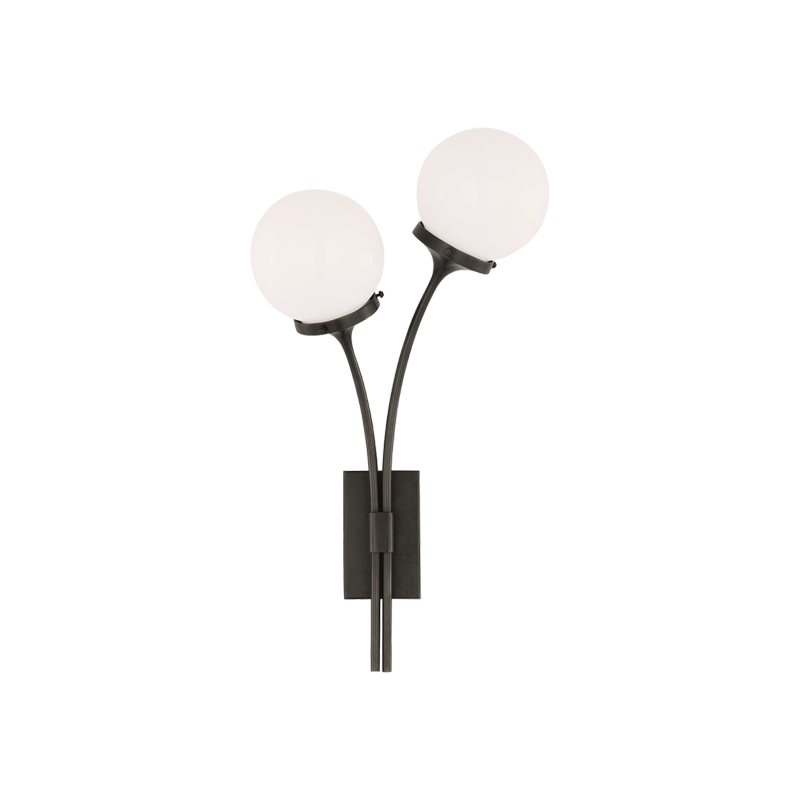 Antique Black White Glass Left sconce