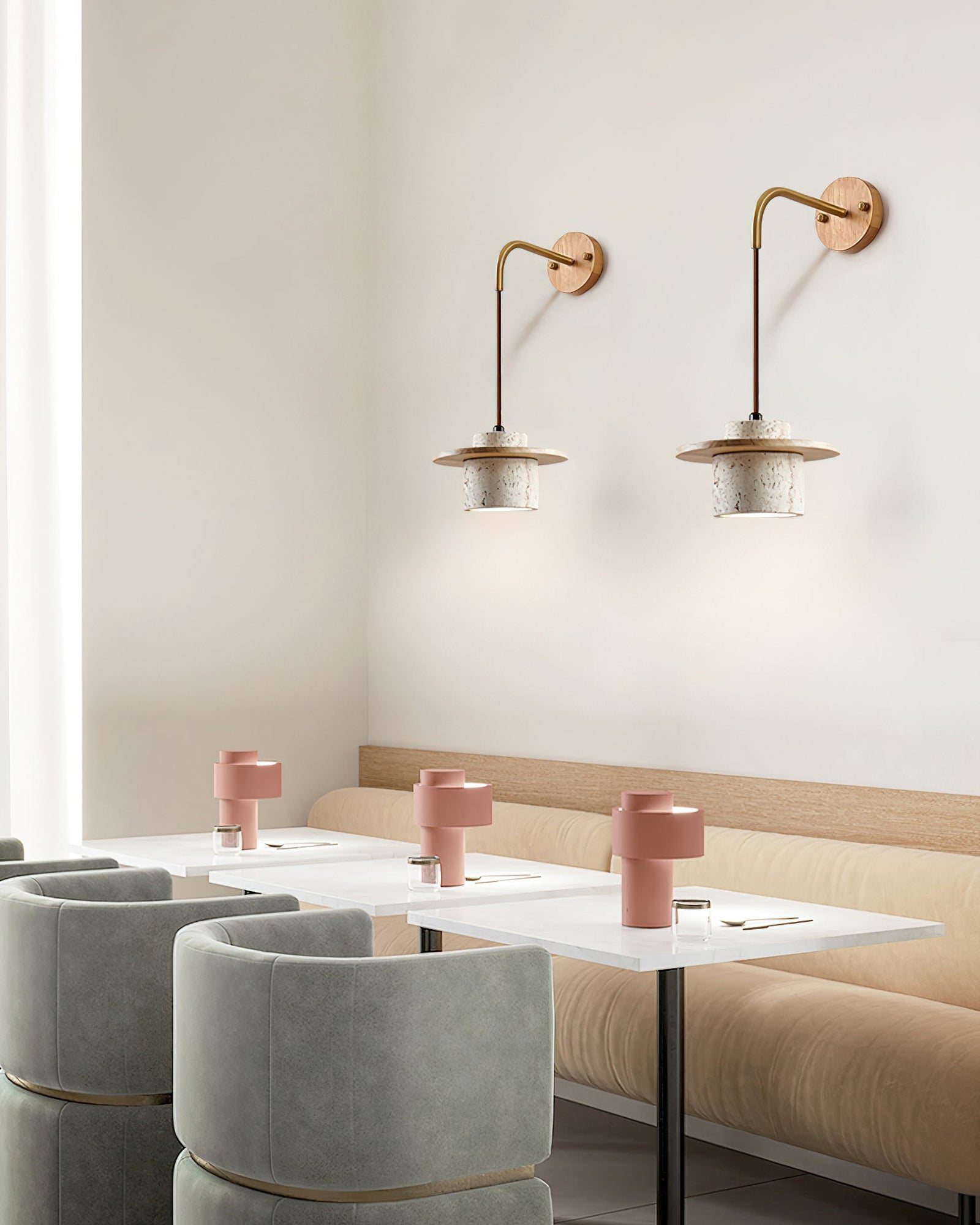 Rustic Textured Cata  Stone Wall Lamp - Cueteks