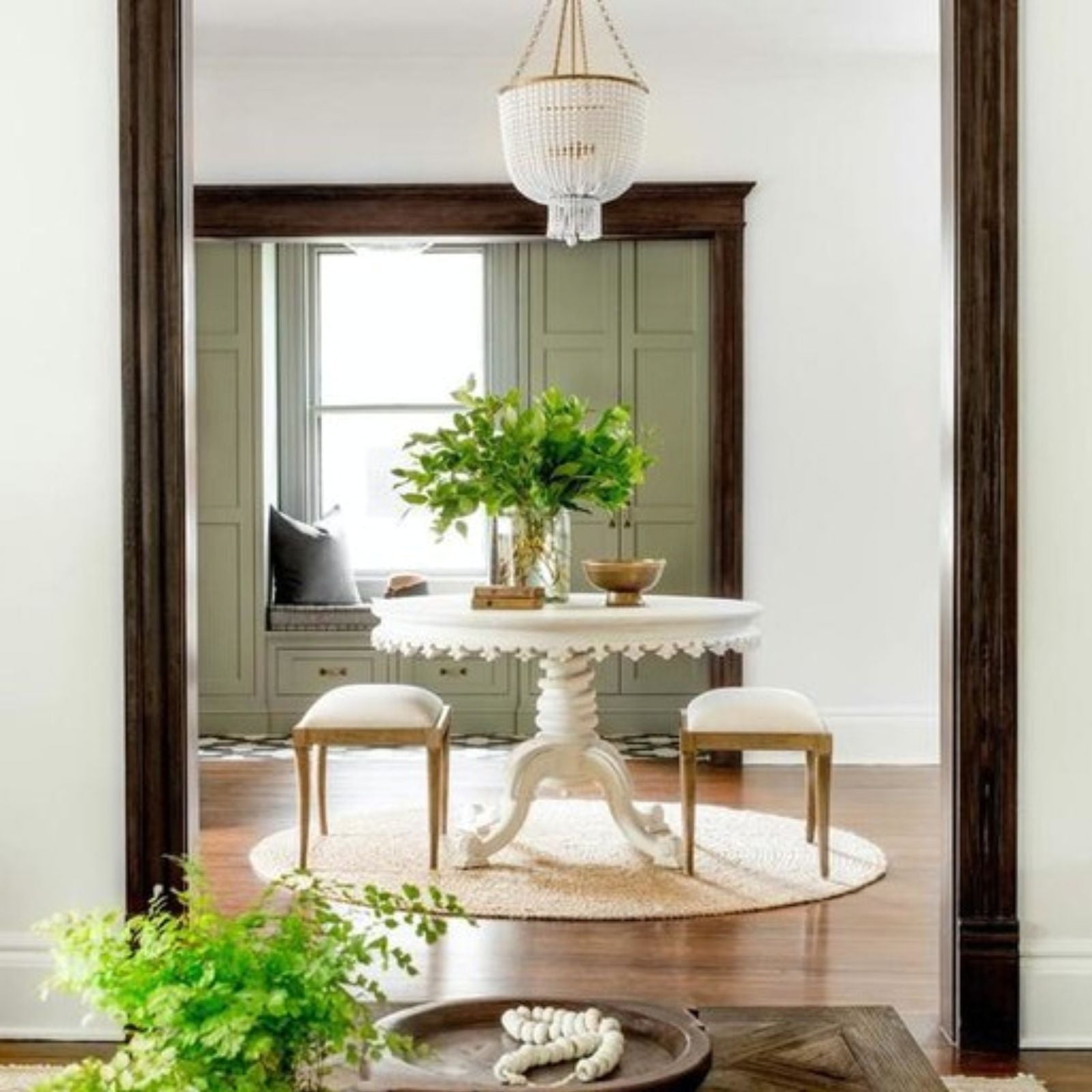 White Beaded Jacqueline Chandelier - Cueteks