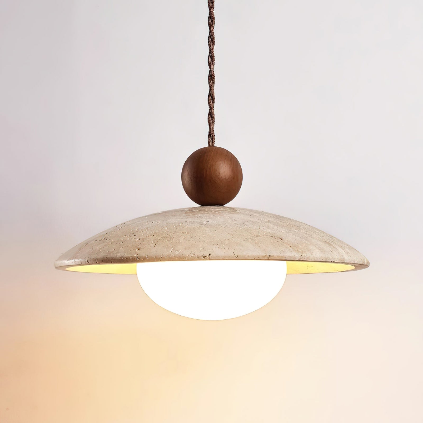 Scandinavian Travertine Disc Pendant Lamp - Cueteks