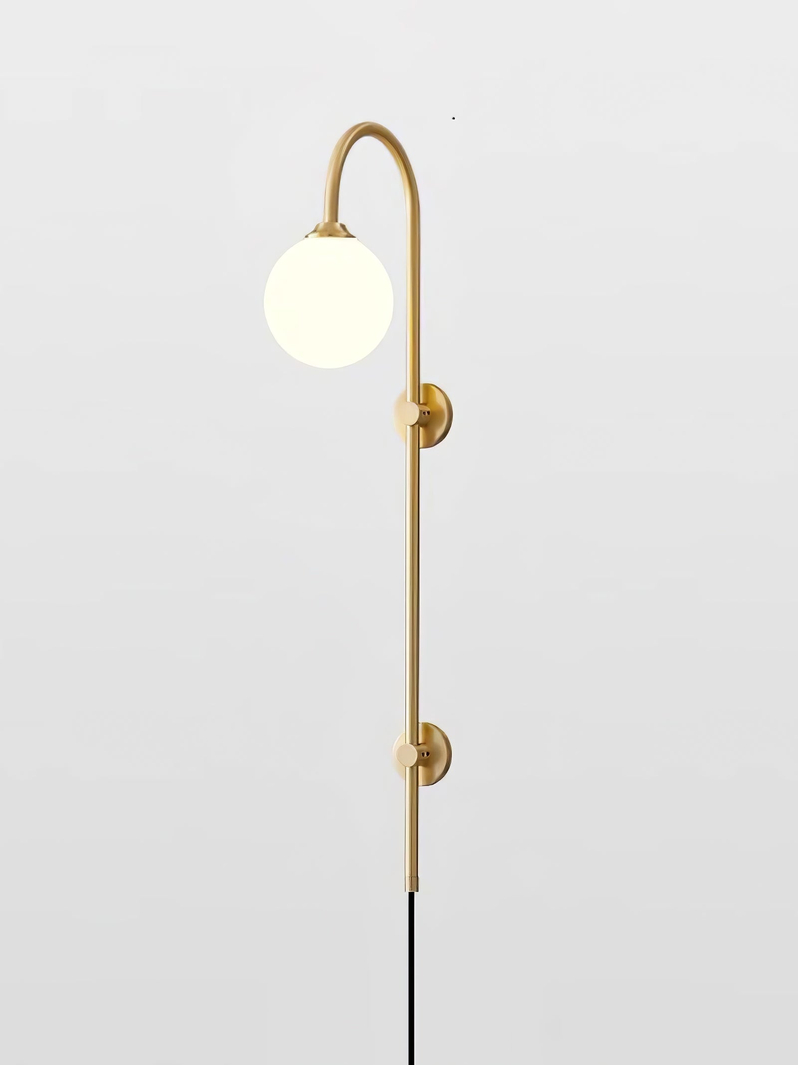 Brass Globe Arm Wall Sconce - Cueteks