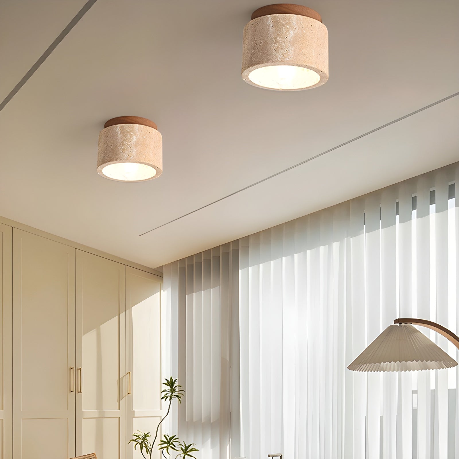 Minimalist Rustic Stone Ceiling Light - Cueteks