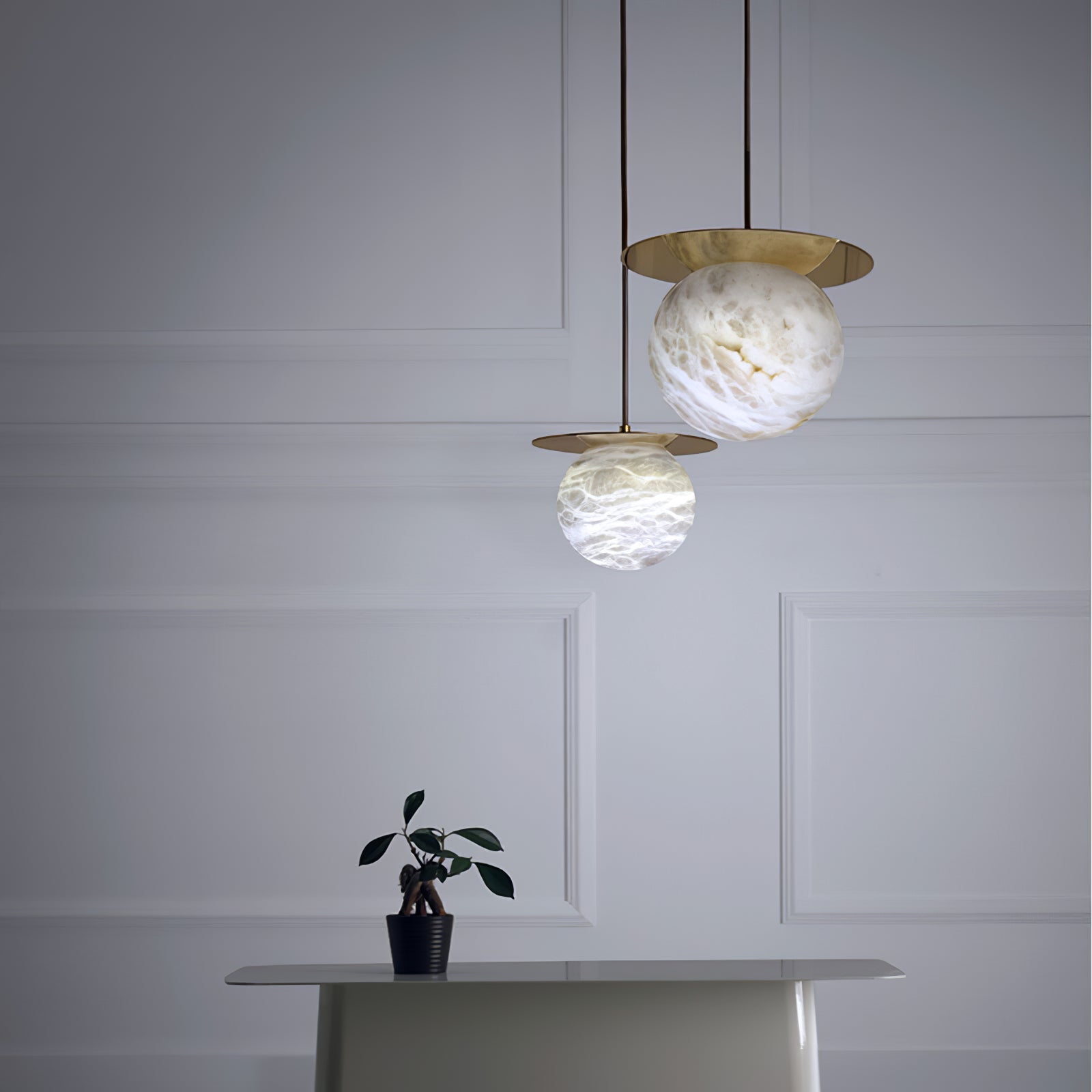 Disc Alabaster Pendant Light - Cueteks