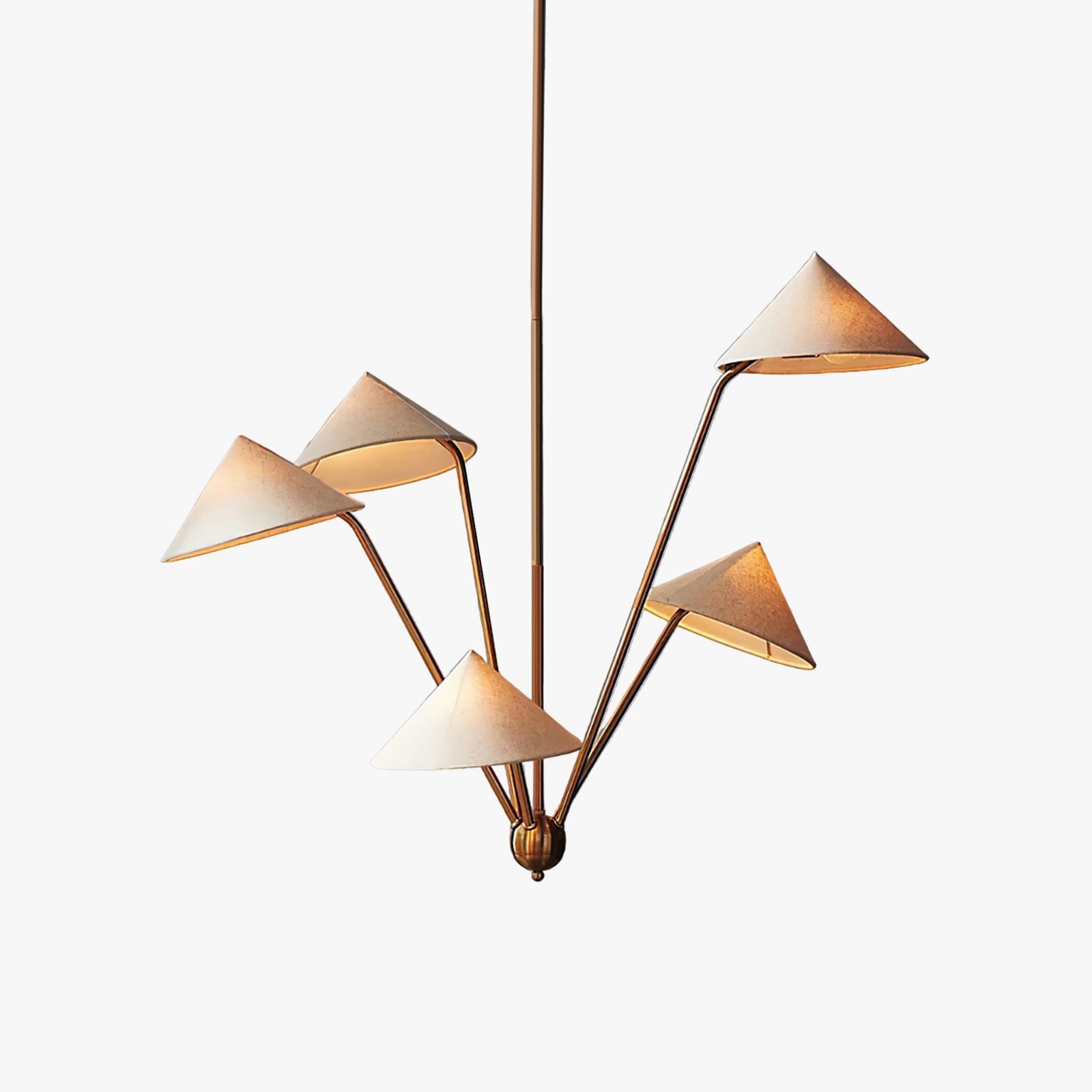 5-Arm Fabric Cone Chandelier - Cueteks