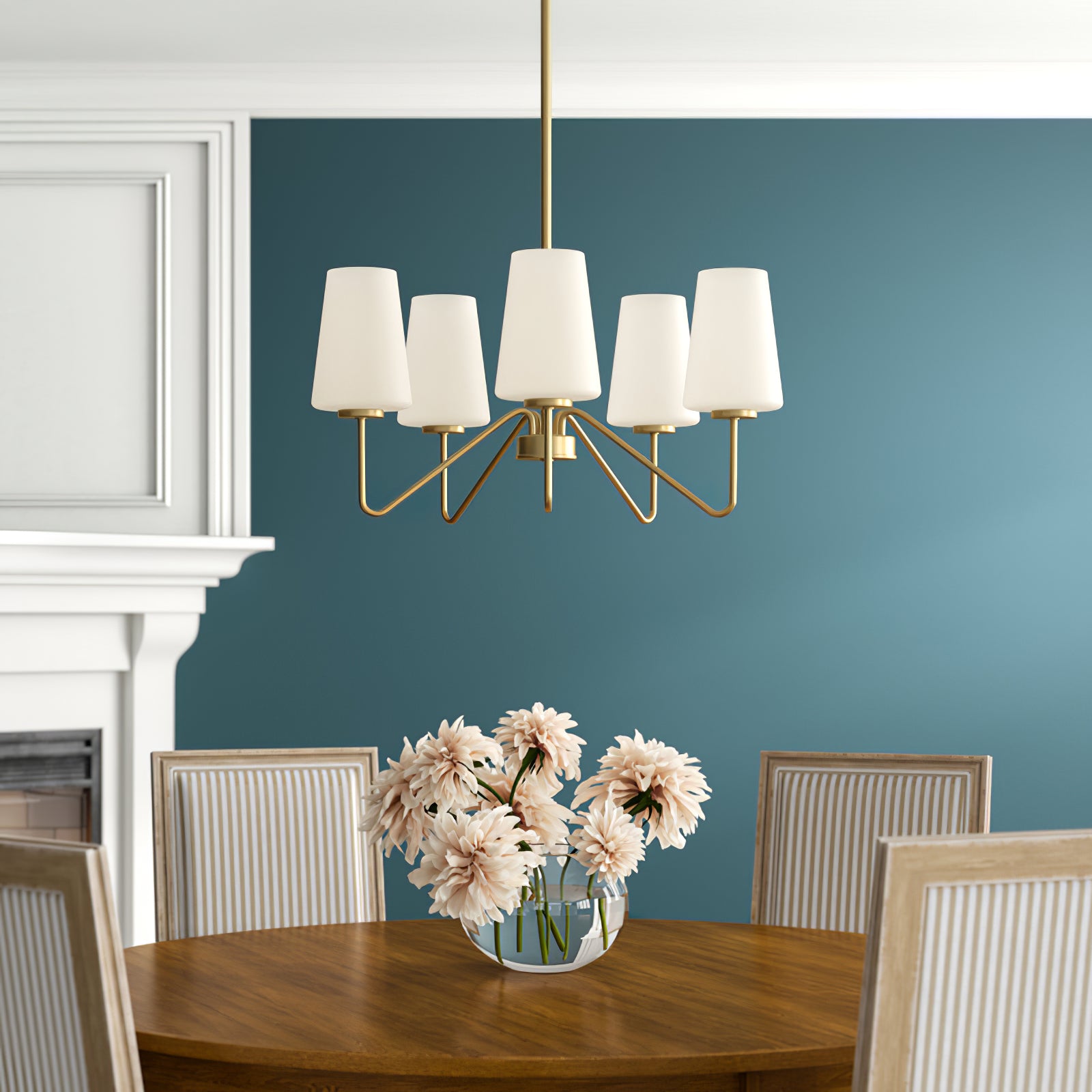 Simple brass five-head chandelier - Cueteks