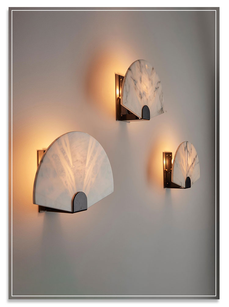 Fan-Shaped Alabaster Wall Light - Cueteks
