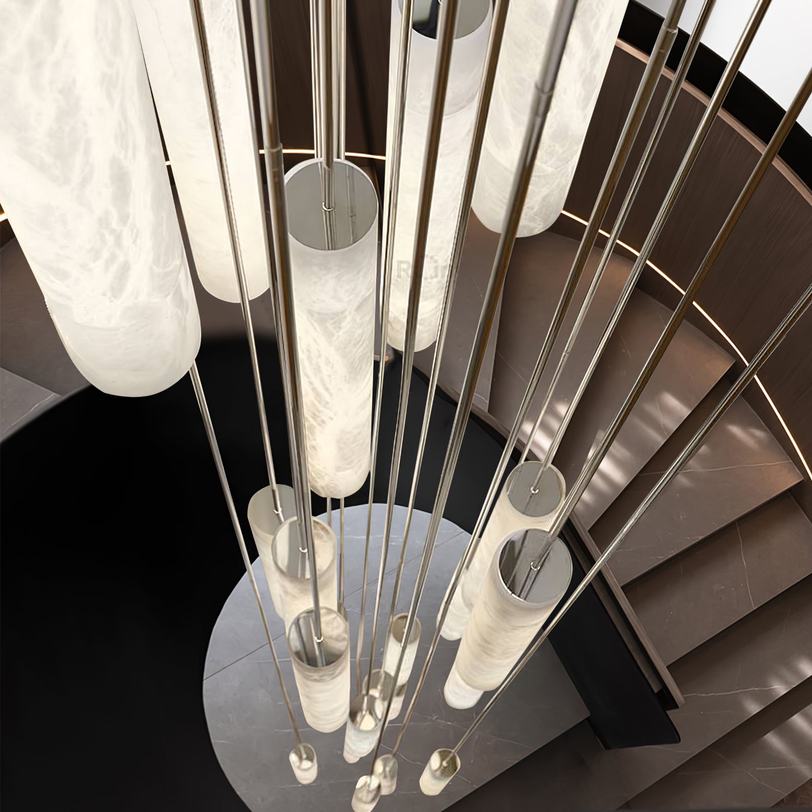 Slim Alabaster Cylinder Pendant Light - Cueteks