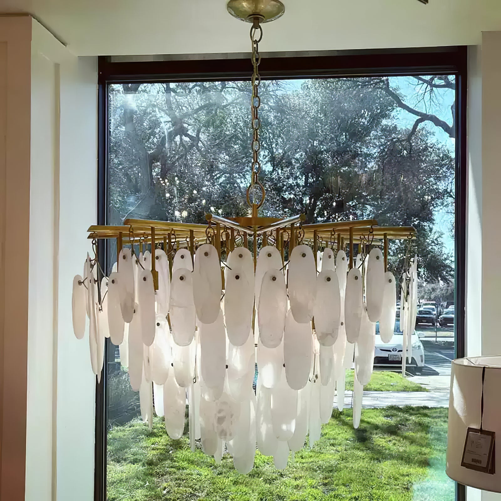 Cora Opulent White Waterfall Chandelier - Cueteks