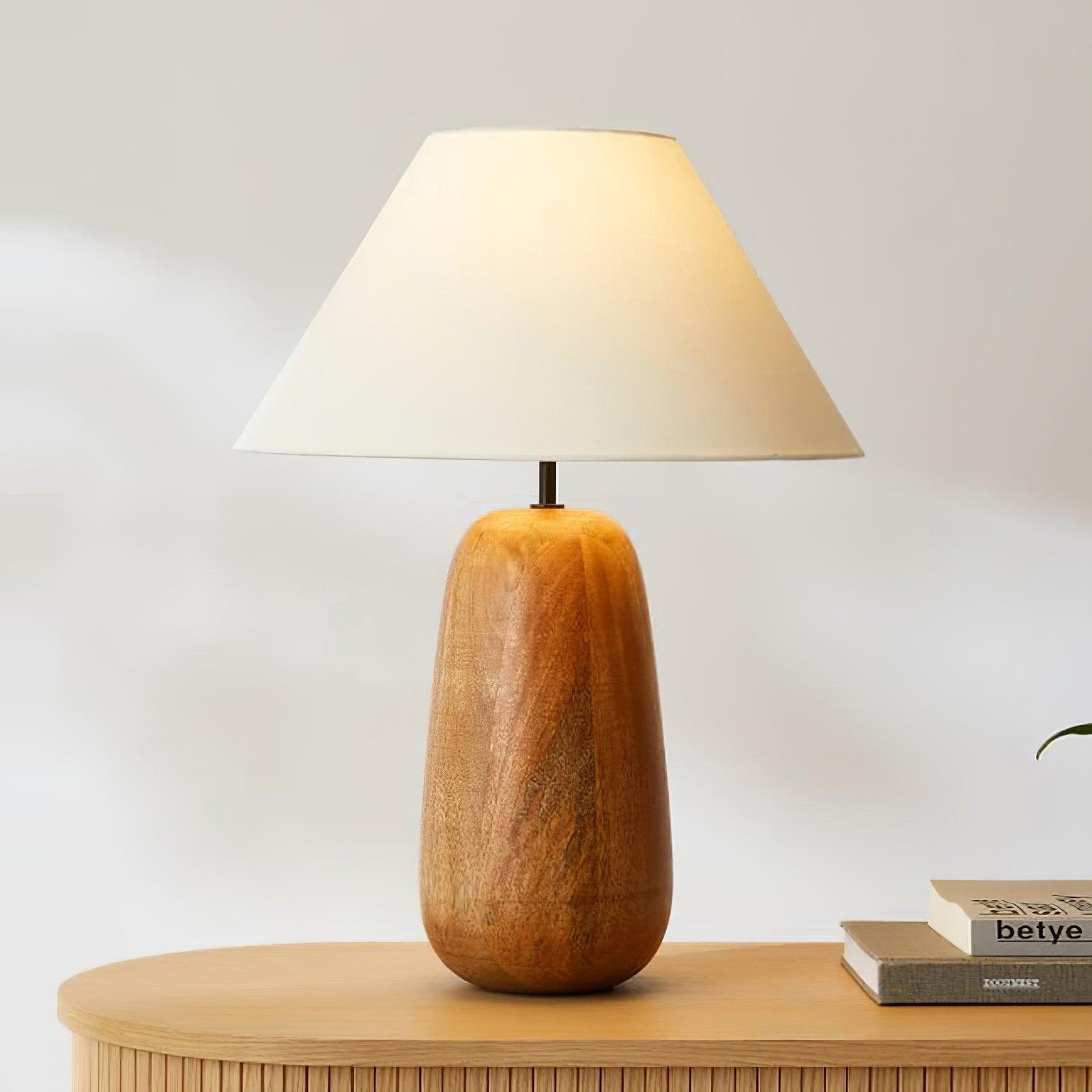 Grooved Country Wood Table Lamp - Cueteks