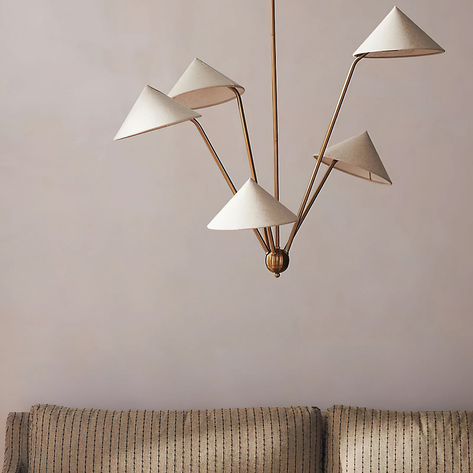 5-Arm Fabric Cone Chandelier - Cueteks