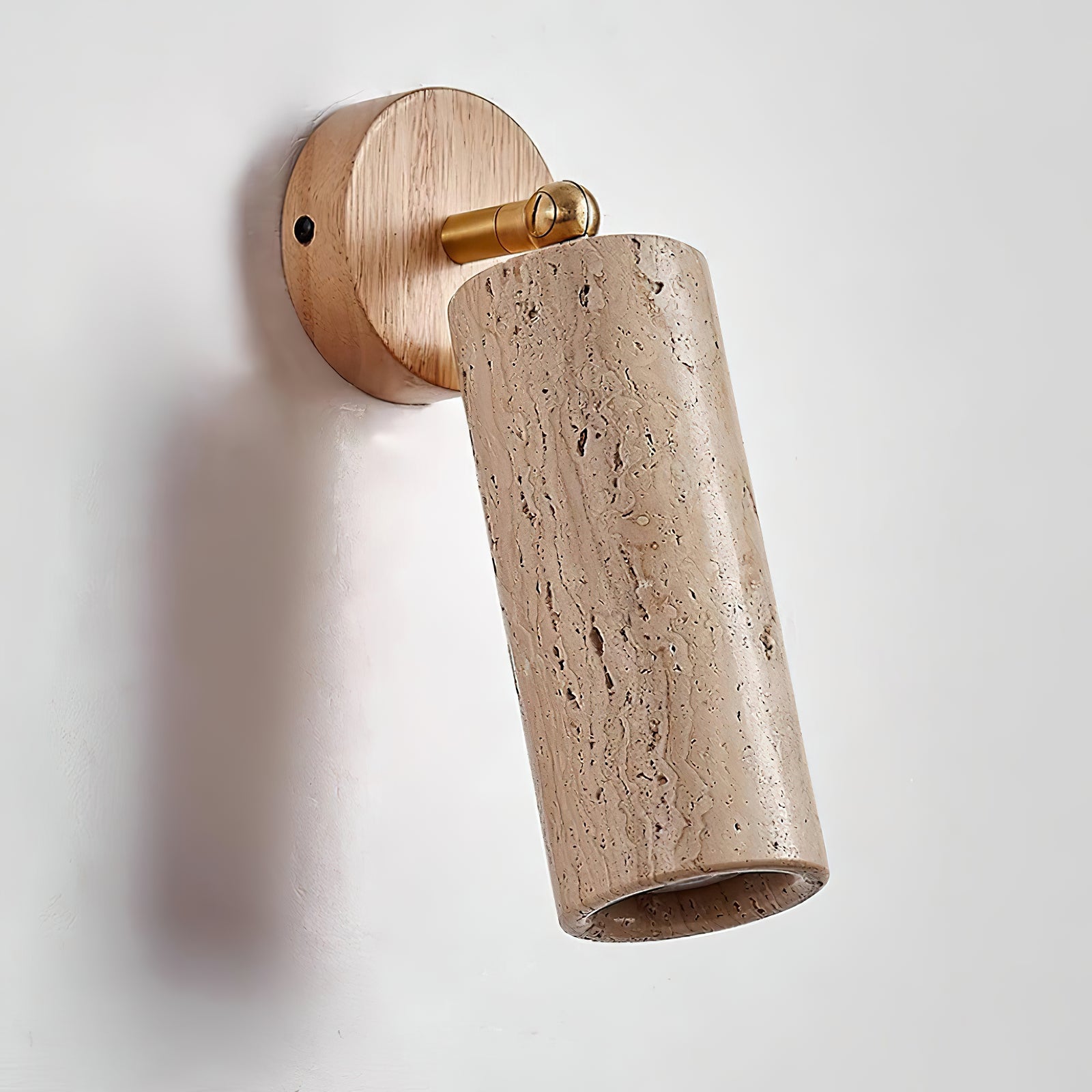 Mireille unlit cylinder and light wood backplate side view