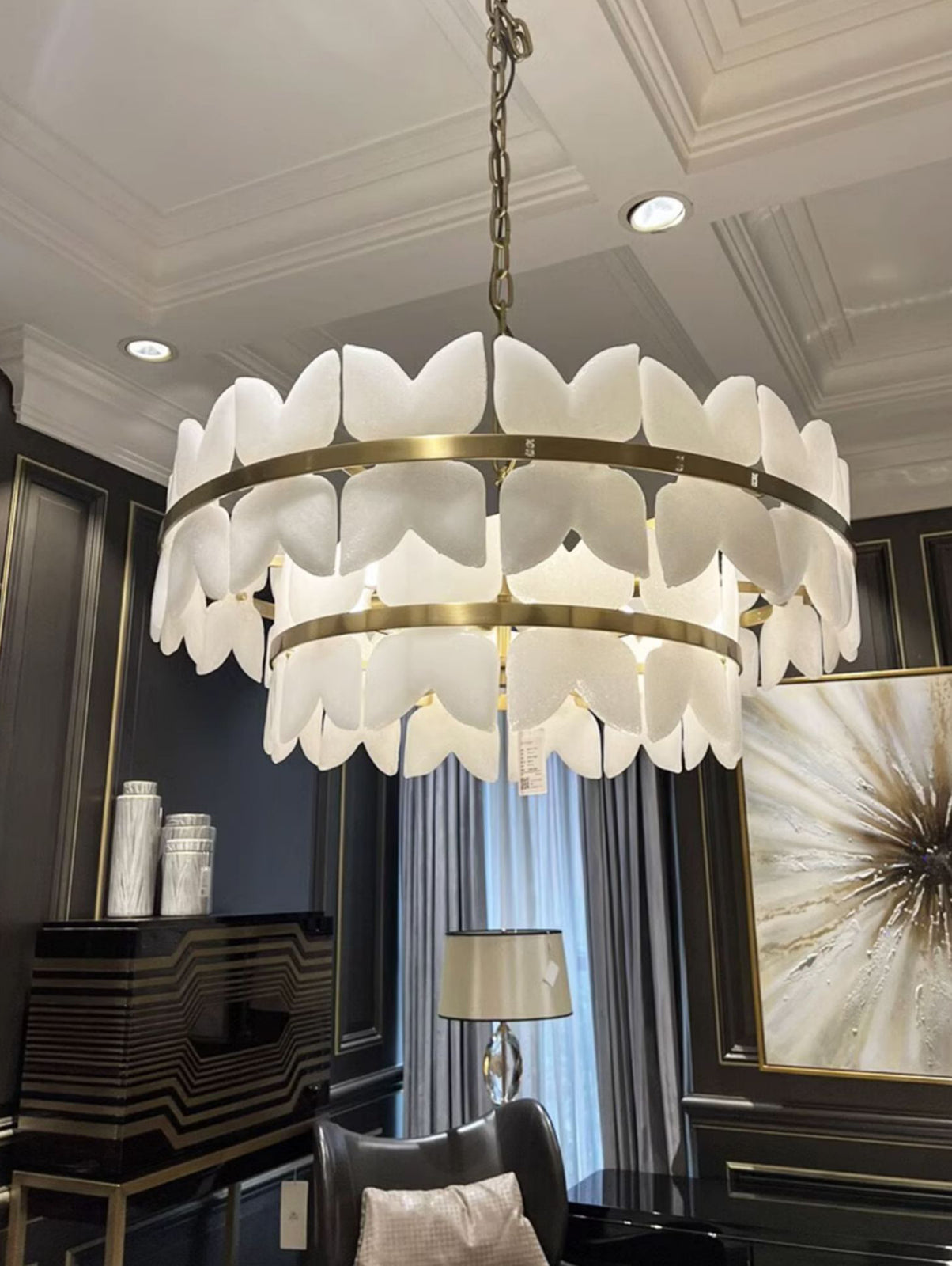 Patanga Alabaster Butterfly Chandelier - Cueteks