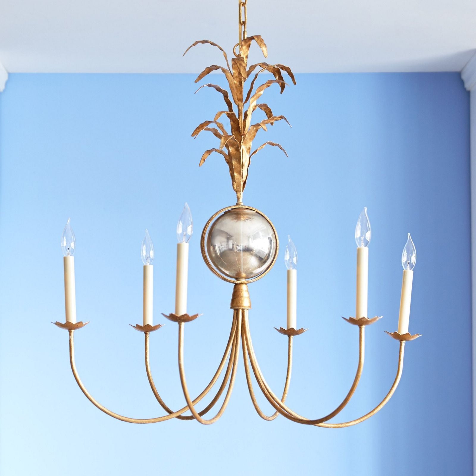 vintage gold leaf Gramercy chandelier - Cueteks