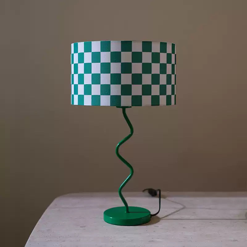 Green Grid Modern Table Lamp - Cueteks