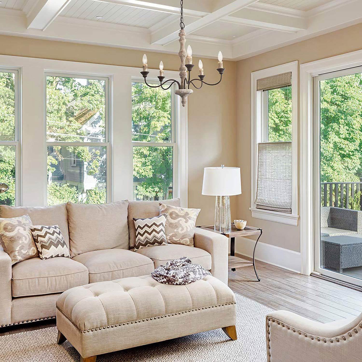 Rustic 5-Light Farmhouse Chandelier - Cueteks