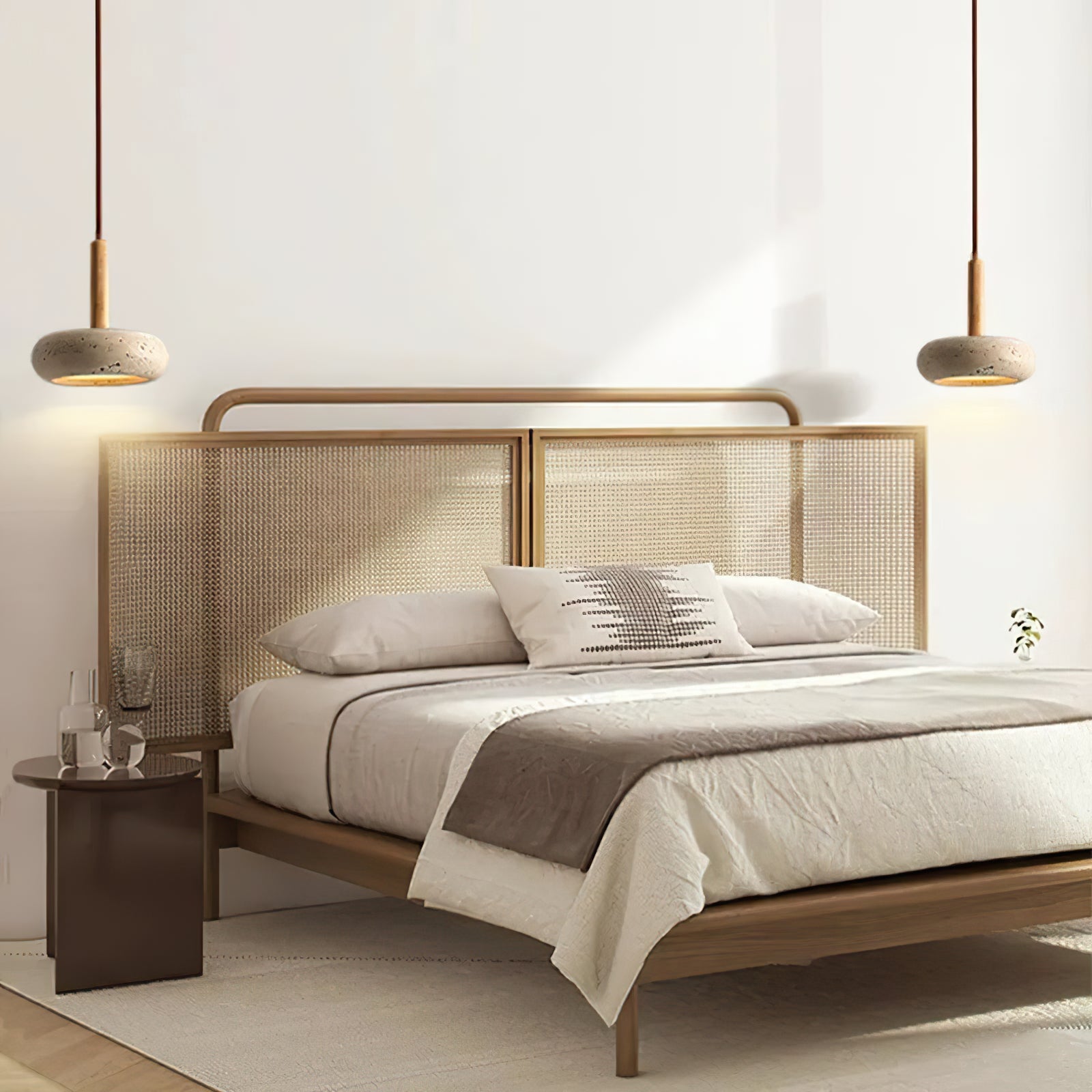 Hourglass Travertine Pendant Light - Cueteks