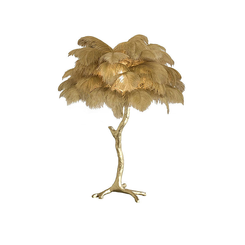 Colorful Ostrich Feather Table Lamp - Cueteks