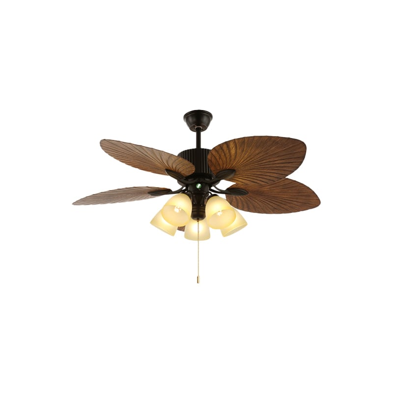 Palm Leaf fan configuration with five light shades