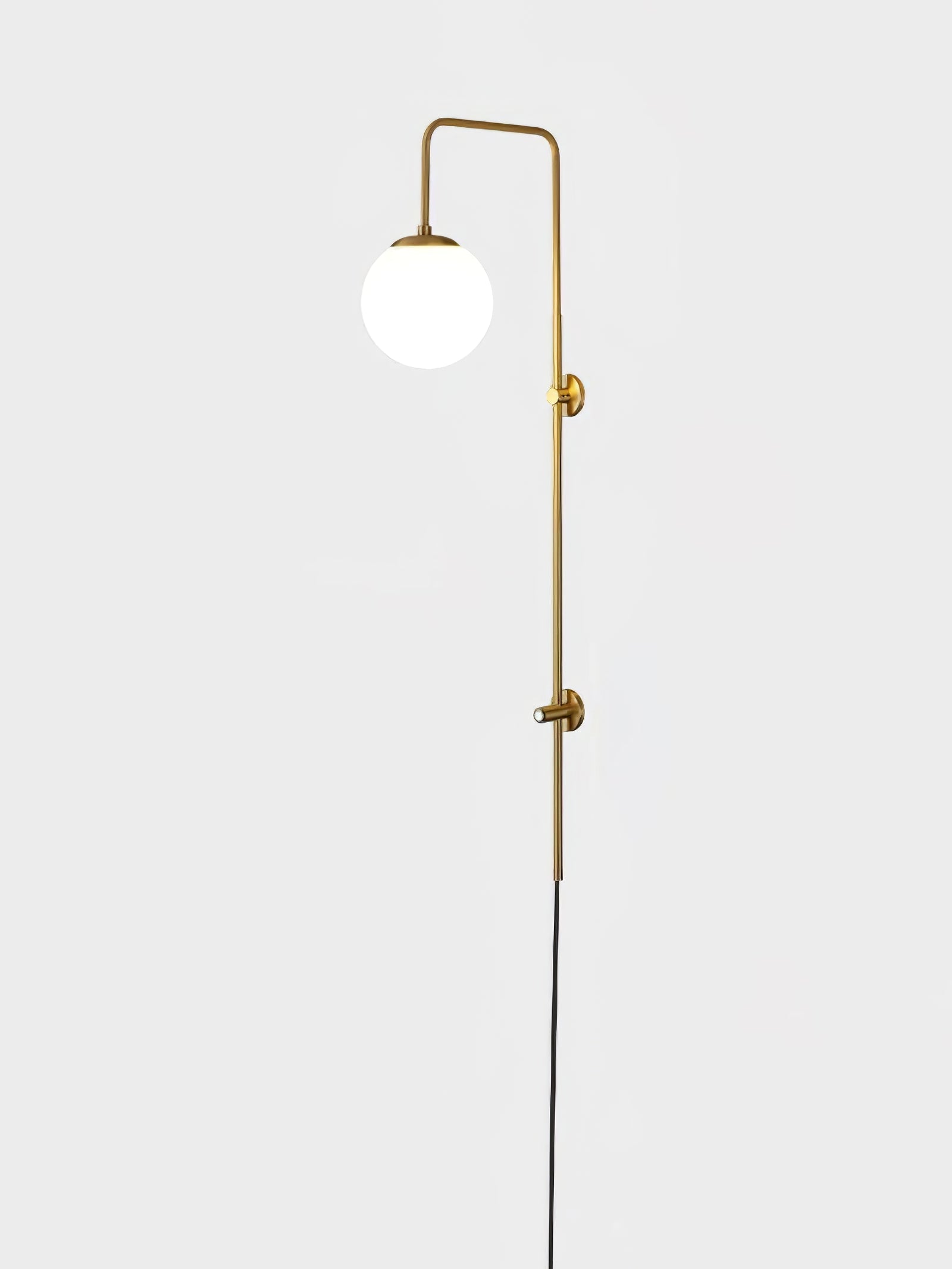 Brass Globe Arm Wall Sconce - Cueteks