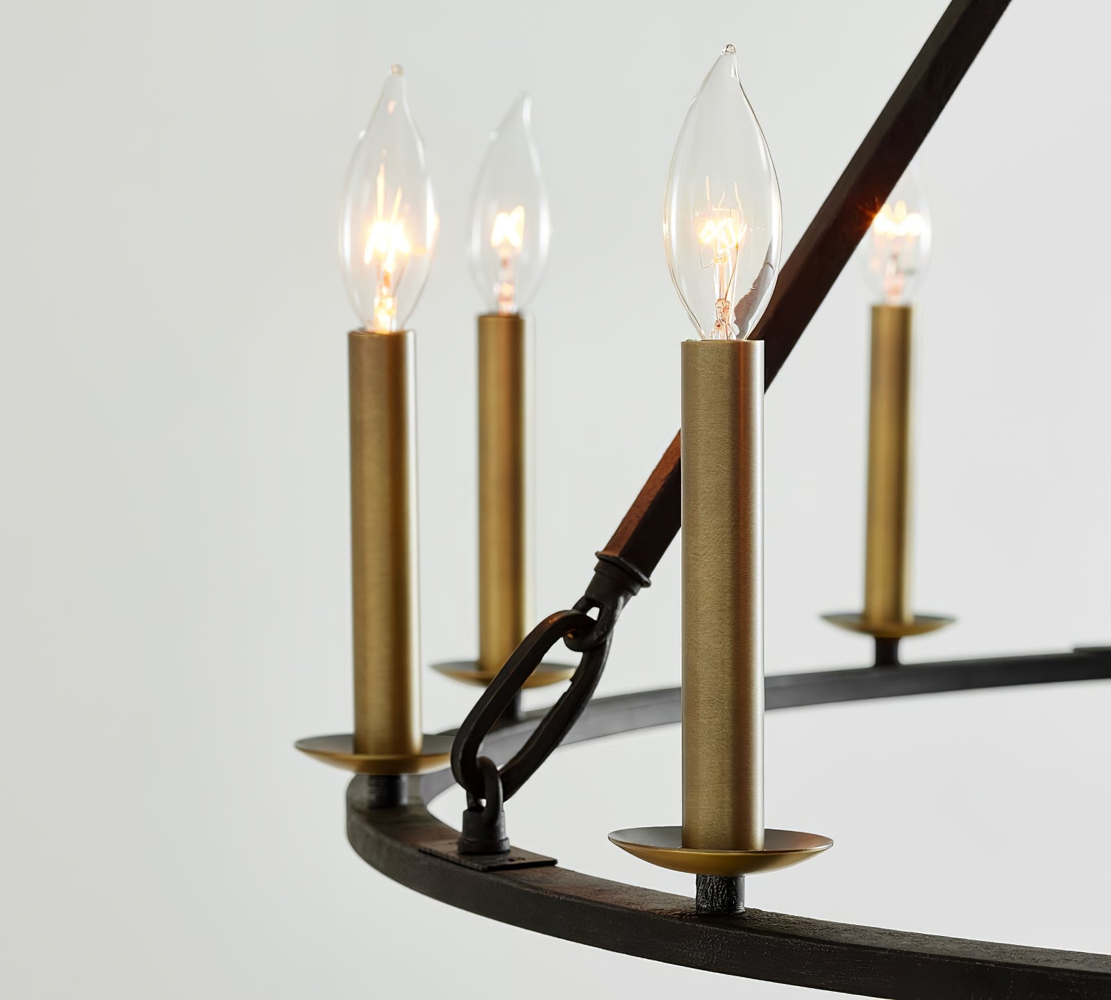 Black Round Farmhouse Candle Chandelier - Cueteks