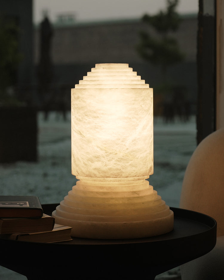 Alabaster Pyramid Table Light - Cueteks