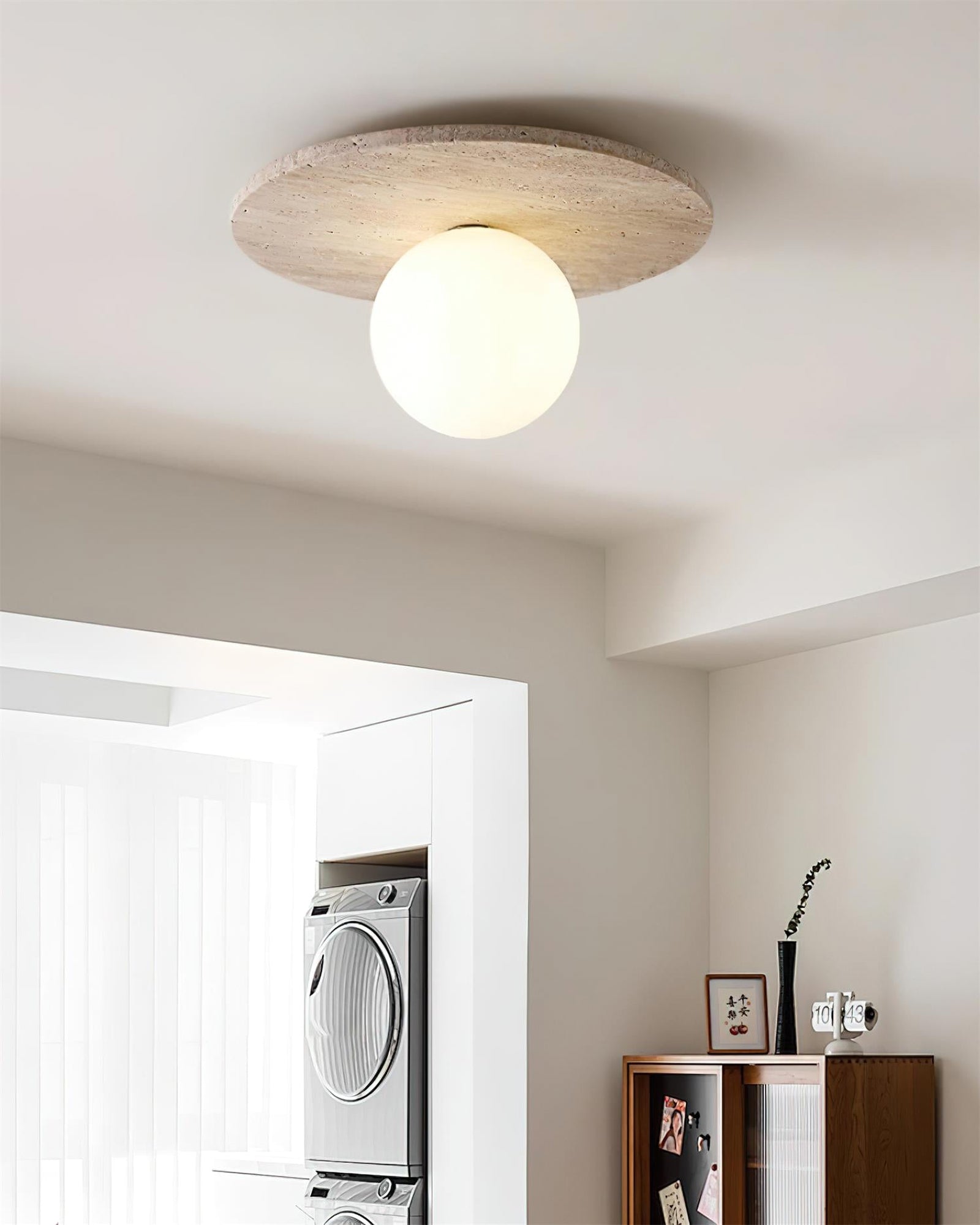 Minimalist Stone Disc Ceiling Light - Cueteks