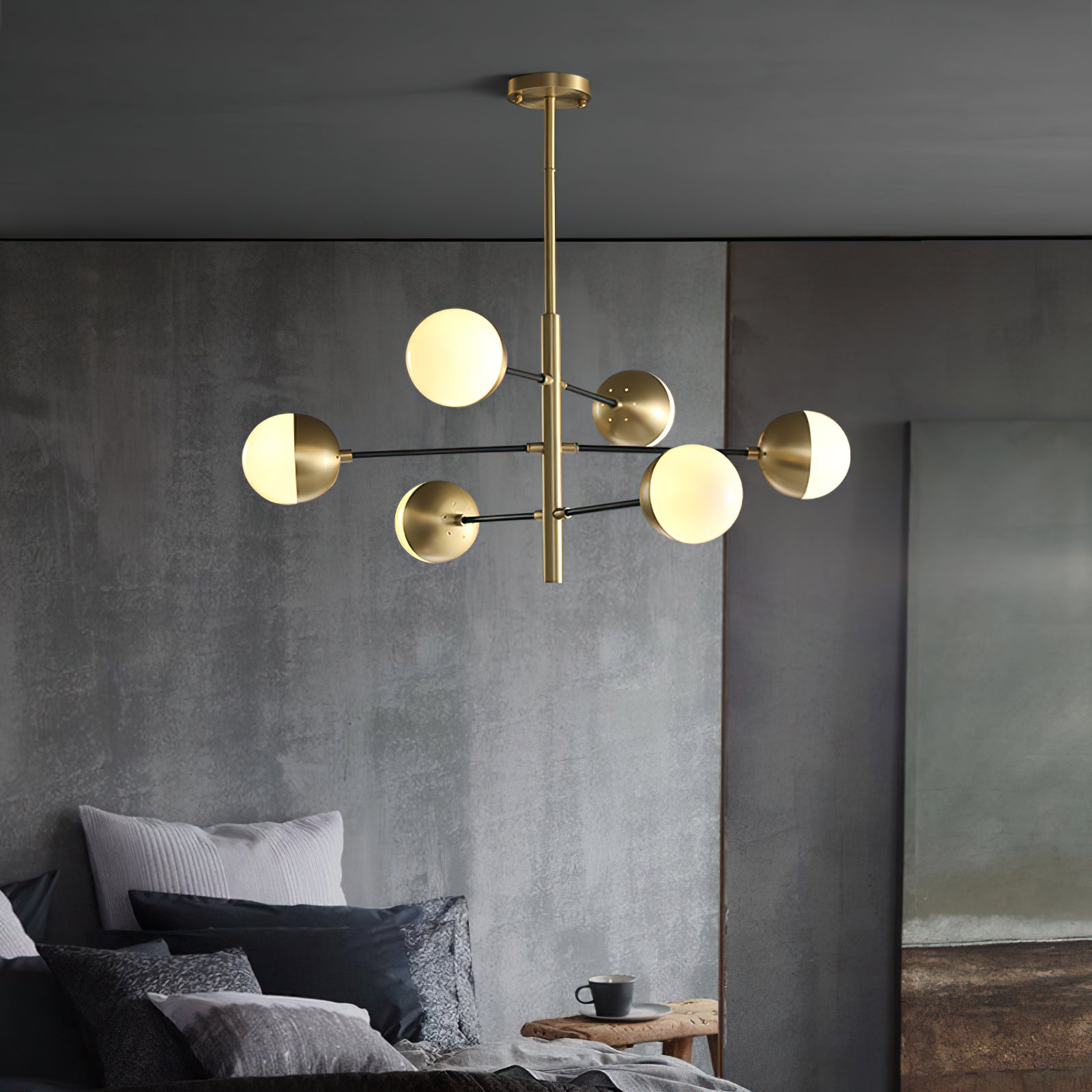 10-Globe Modern Brass Chandelier - Cueteks