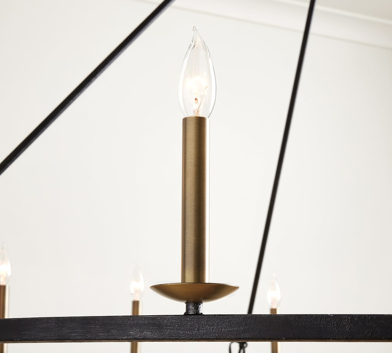Black Round Farmhouse Candle Chandelier - Cueteks