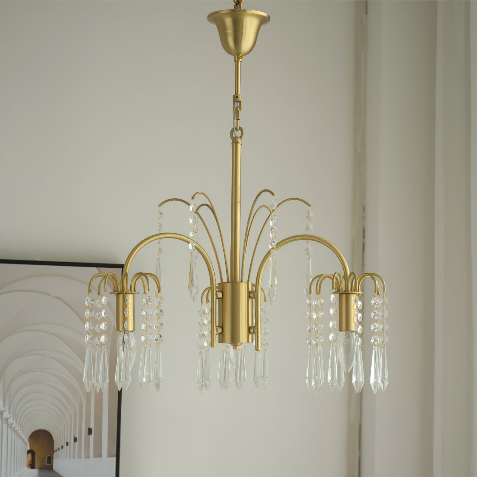 Crystal waterfall chandelier - Cueteks