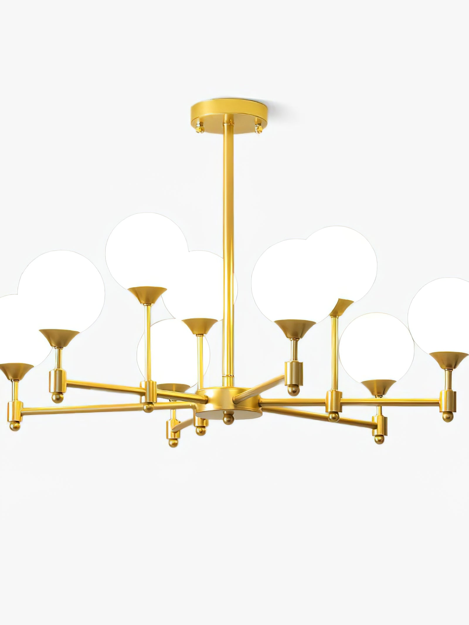 Brass Globe Mid-Century Modern Chandelier - Cueteks