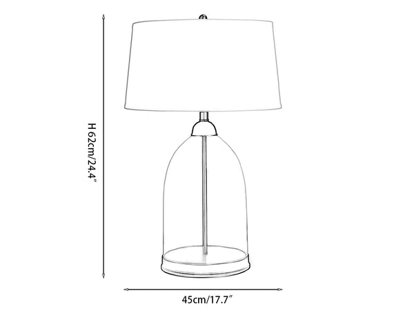 Lámpara de mesa con cúpula de vidrio