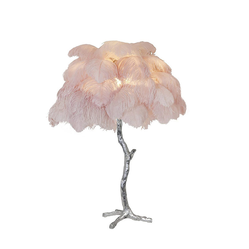 Colorful Ostrich Feather Table Lamp - Cueteks