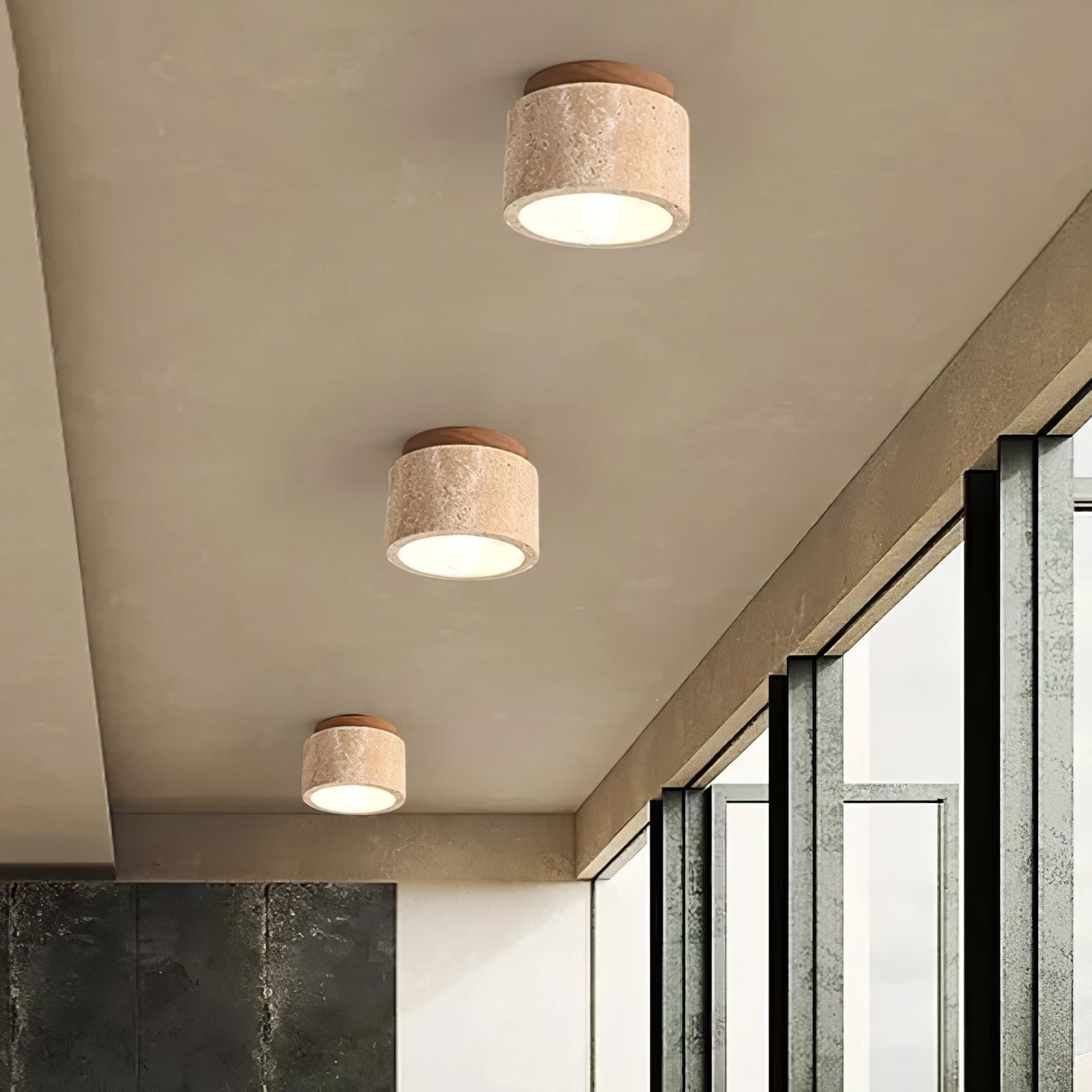 Minimalist Rustic Stone Ceiling Light - Cueteks