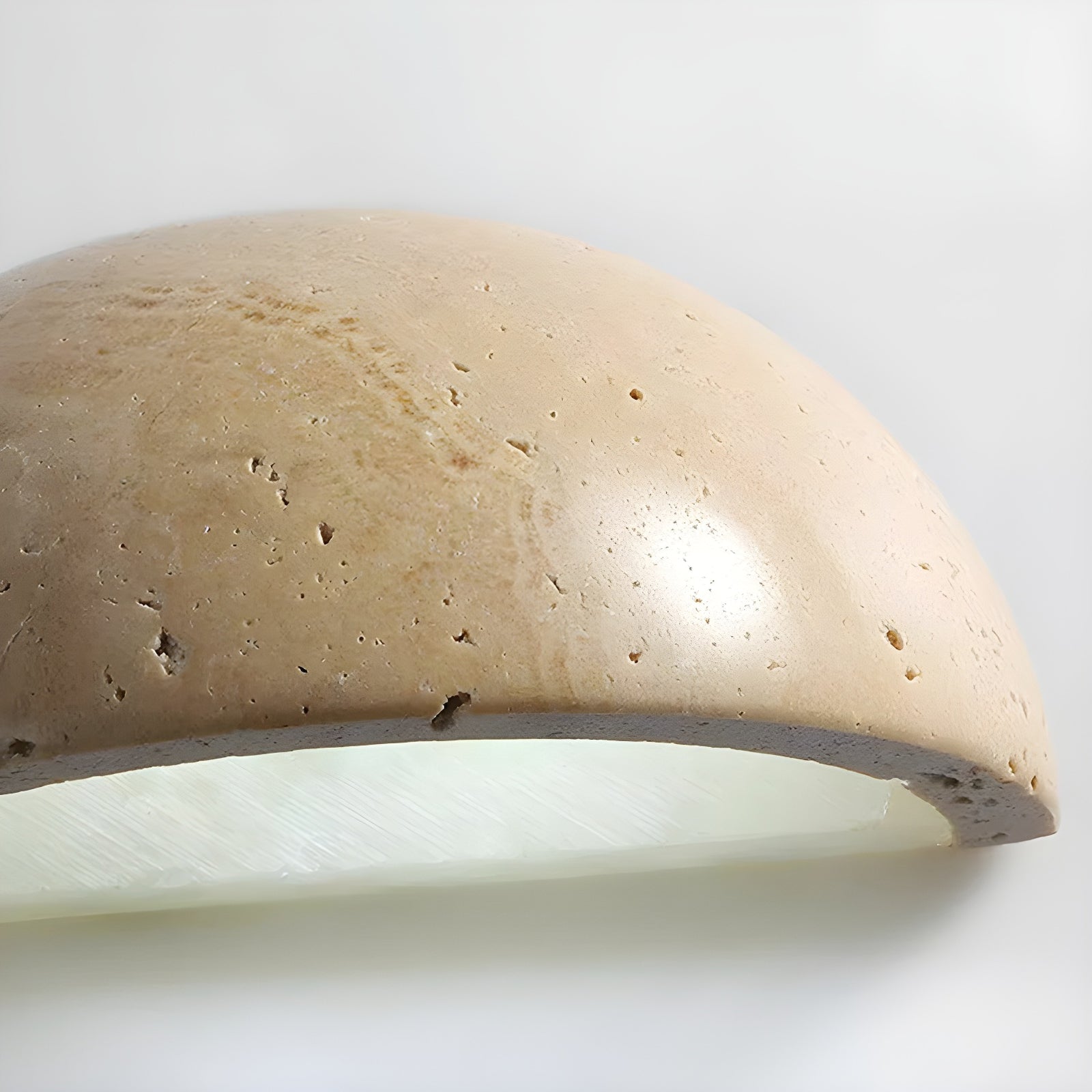 Mid-Century Semi-Circle Stone Wall Lamp - Cueteks