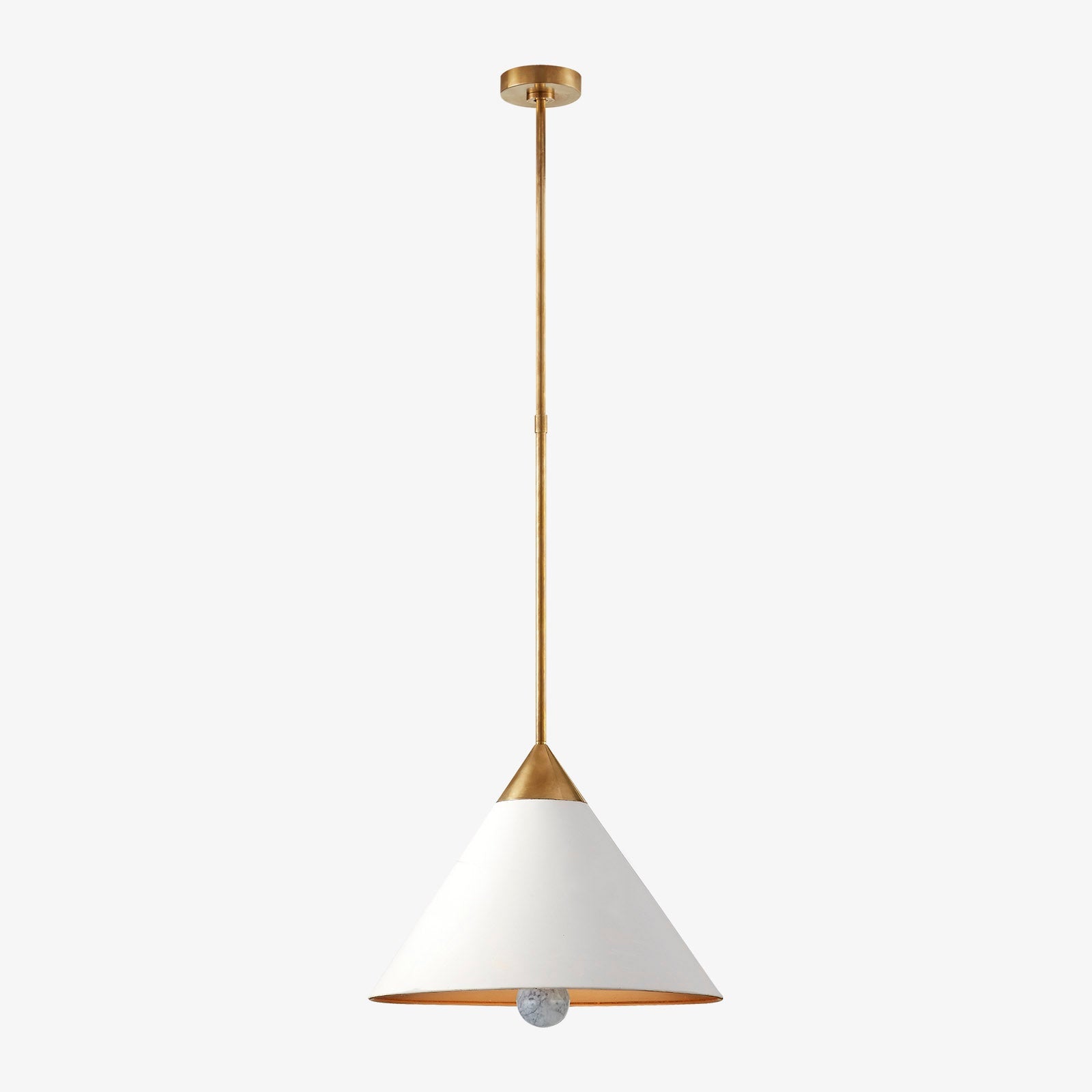 Minimalist Cone-Shaped Brass Pendant Lamp - Cueteks