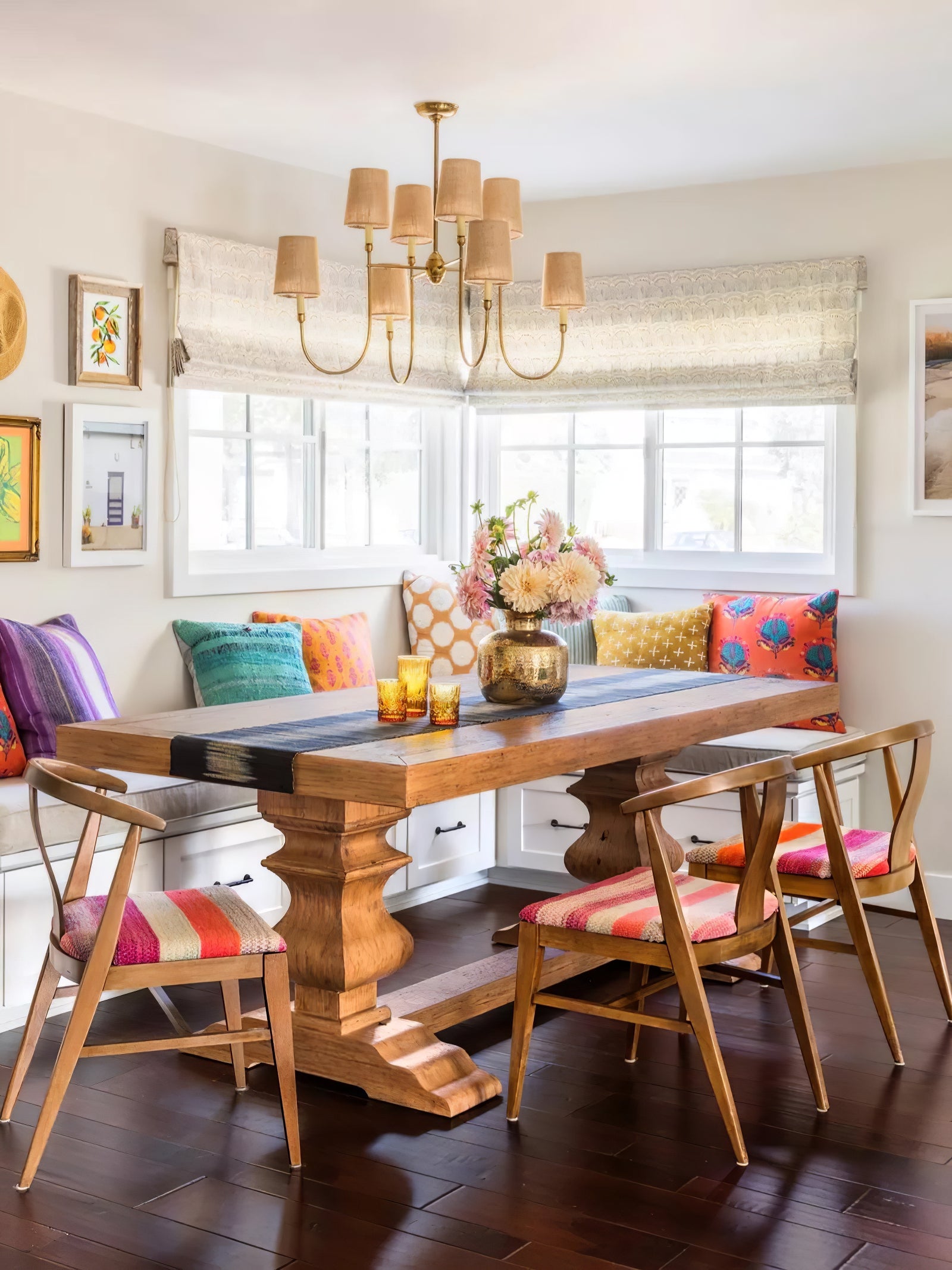 Vendome Gold Fabric Shade Chandelier - Cueteks