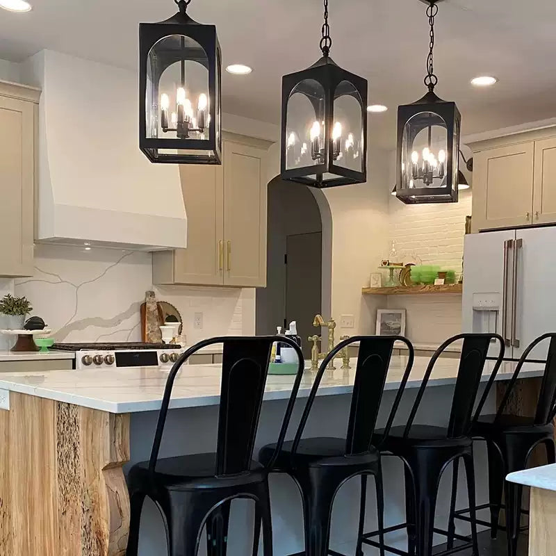 Caleb Vintage-Style Outdoor Lantern Pendant Light - Cueteks