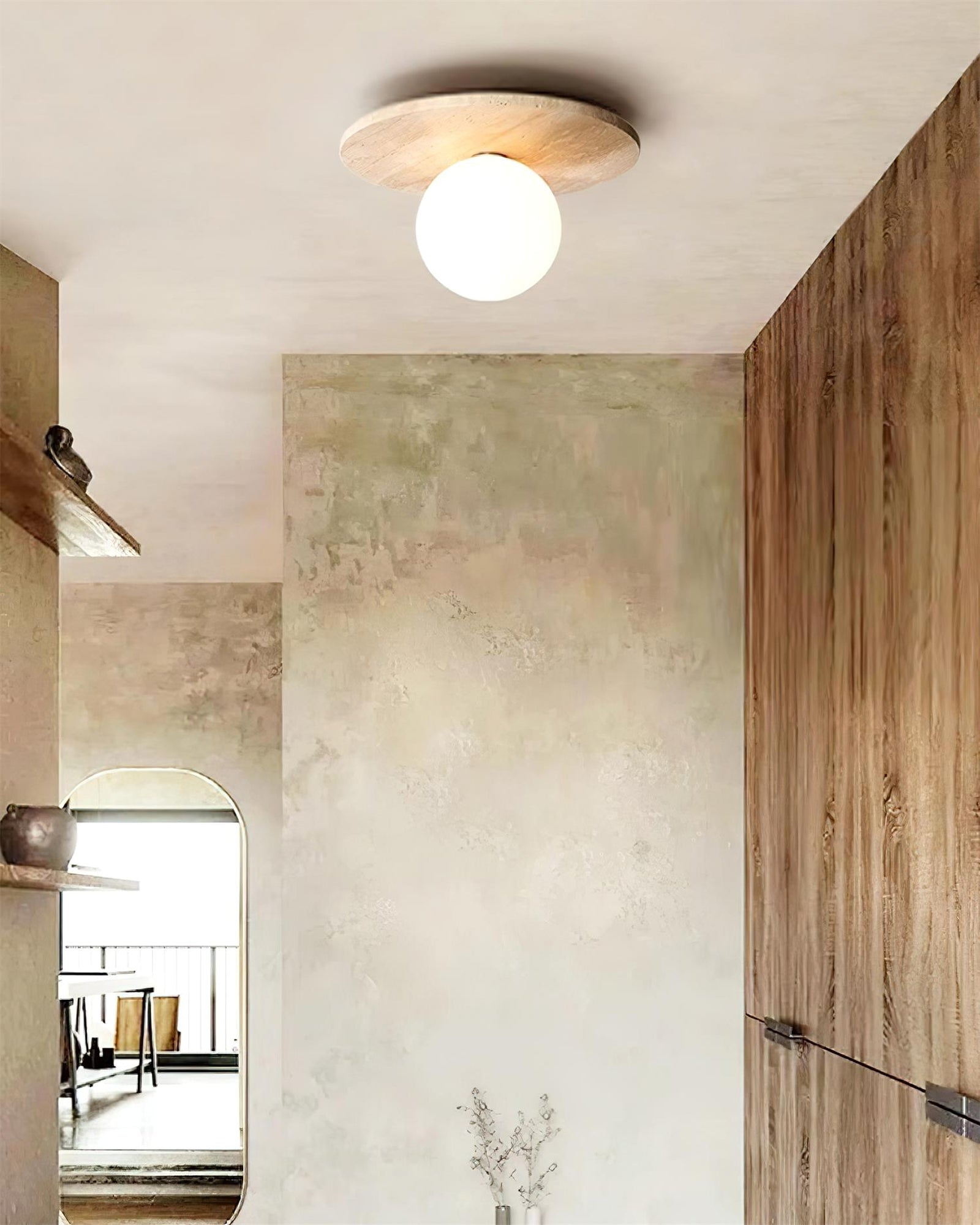 Minimalist Stone Disc Ceiling Light - Cueteks