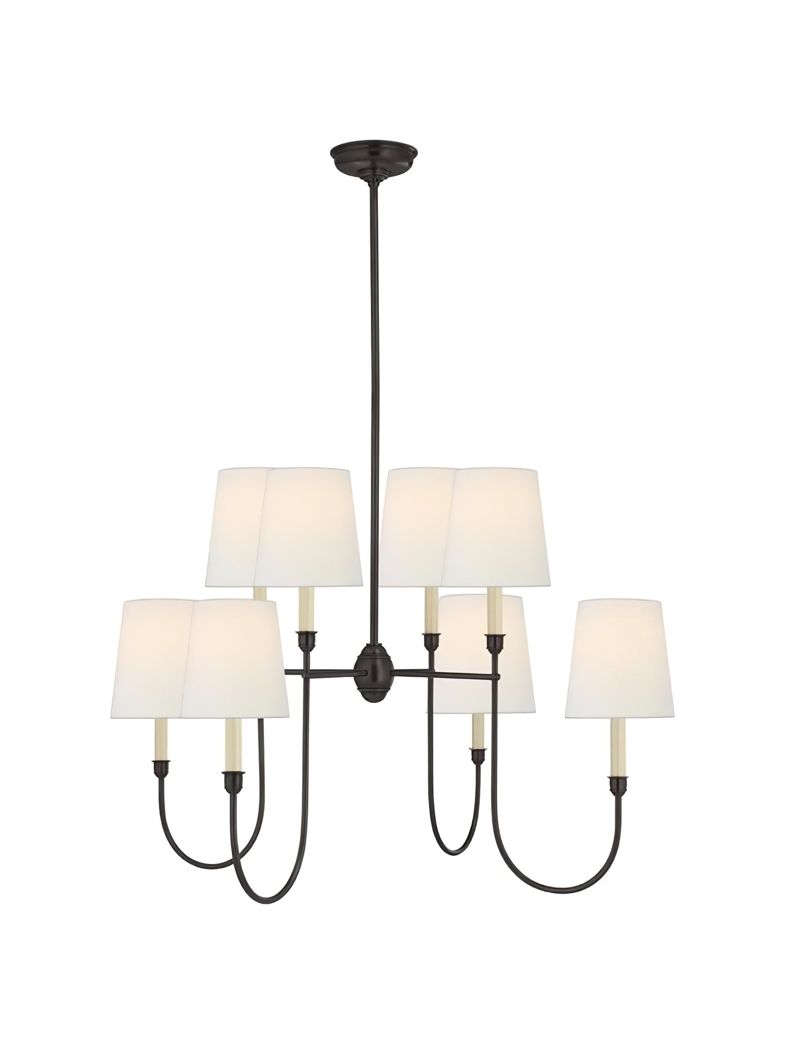 Vendome Gold Fabric Shade Chandelier - Cueteks