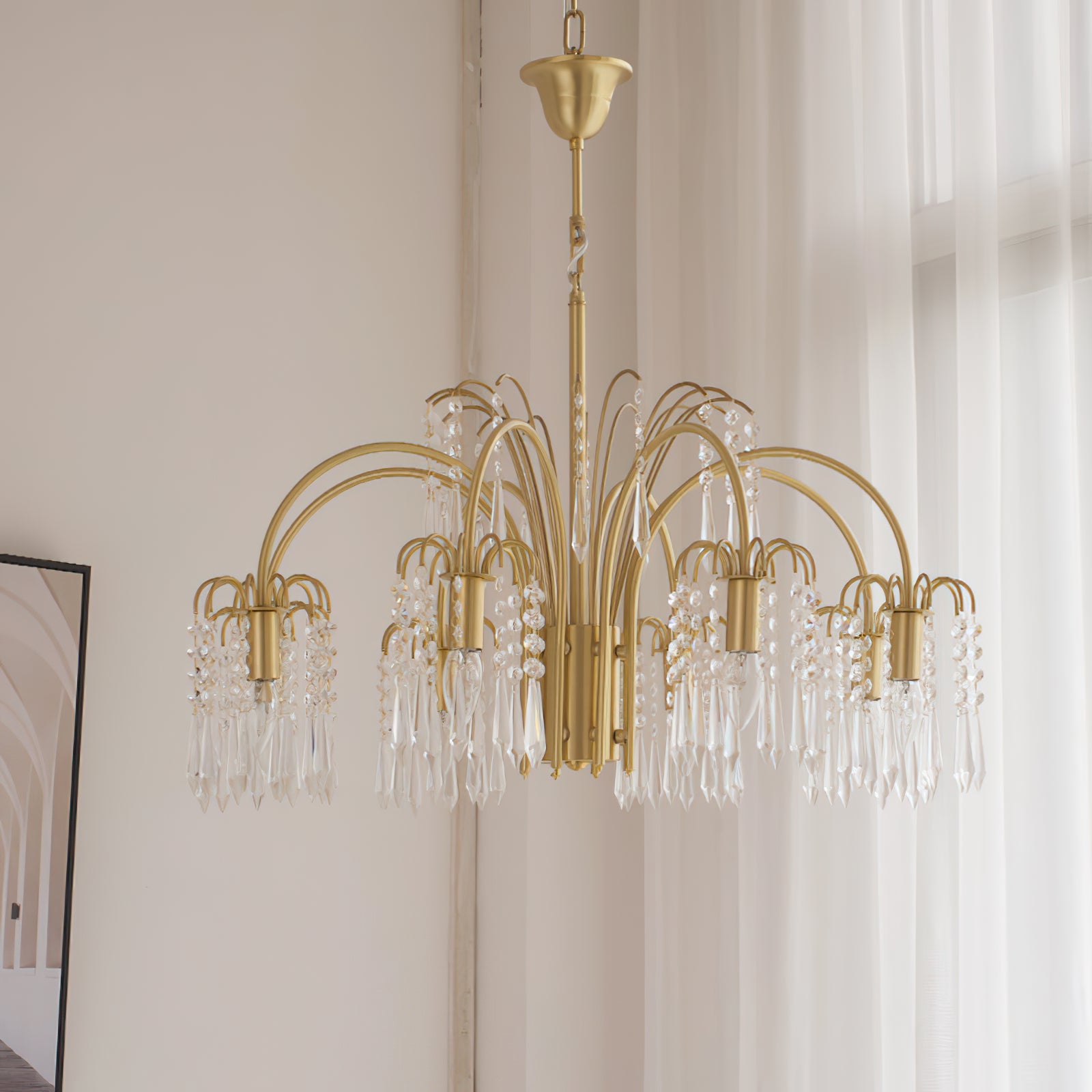 Crystal waterfall chandelier - Cueteks