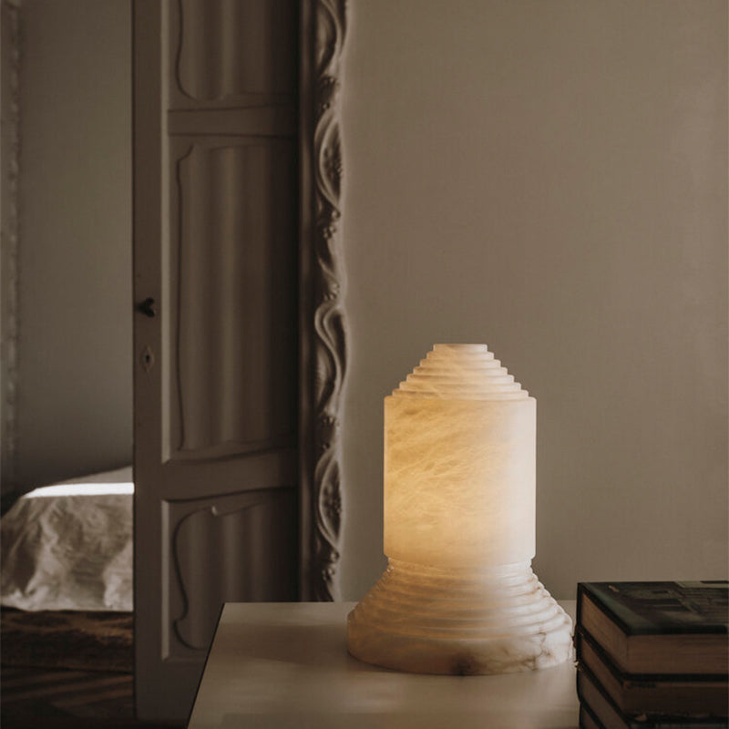 Alabaster Pyramid Table Light - Cueteks