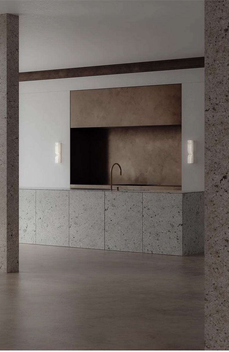 Double Curve Alabaster Wall Light - Cueteks
