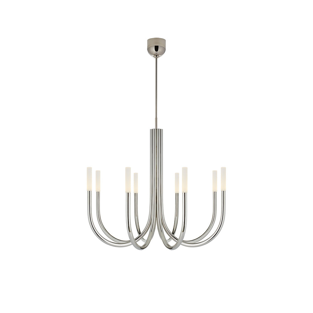 Rousseau 8-Light Brass Candle Chandelier - Cueteks