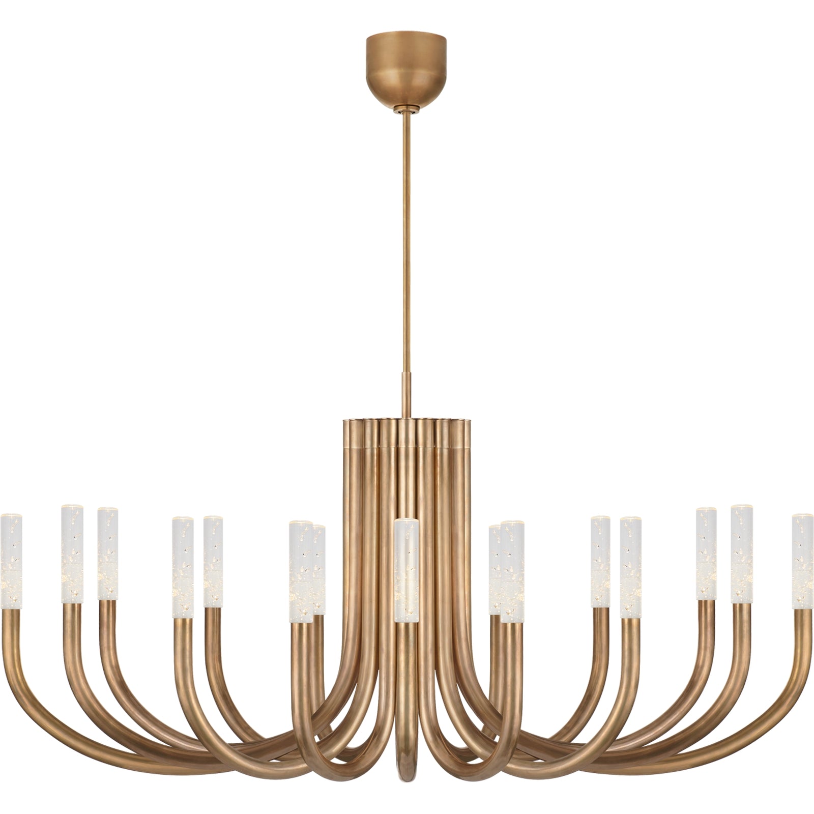 Rousseau Modern Black Linear Candle Chandelier - Cueteks