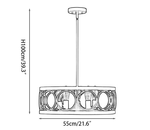 Franklin Bronze Vintage Wood Drum Chandelier