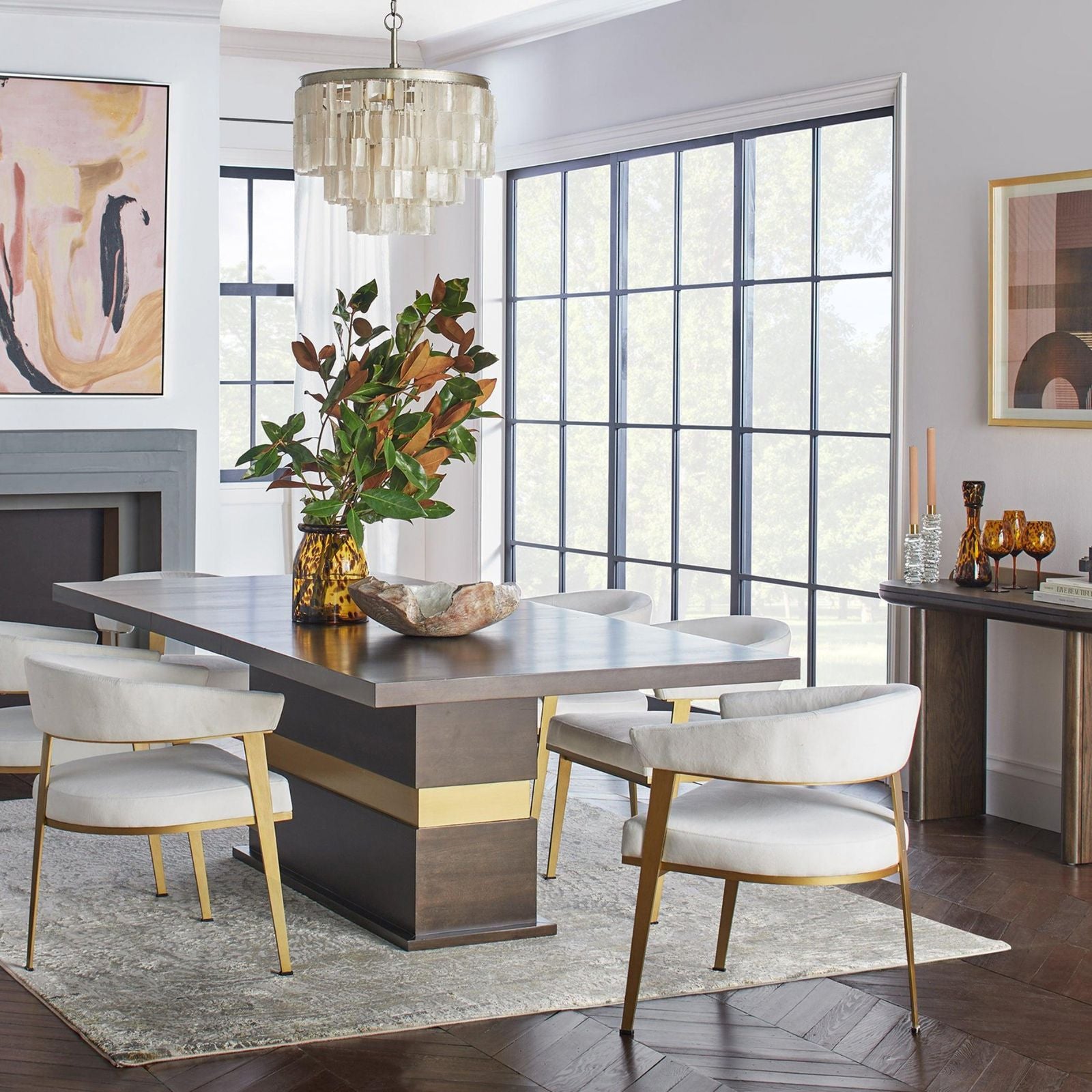 Tiered Capiz Skye Chandelier - Cueteks